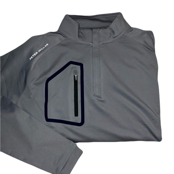 New Peter Millar Crown Sport Forge Performance Quarter Zip Pullover Golf Gray - Picture 1 of 7